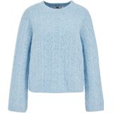 WE Fashion - Gebreide Trui - Lichtblauw - Wol