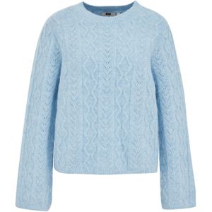 WE Fashion - Gebreide Trui - Lichtblauw - Wol