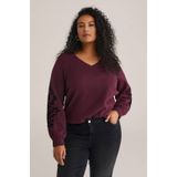 WE Fashion - Dames Sweater - Aubergine - Curve - Regular Fit