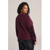 WE Fashion - Dames Sweater - Aubergine - Curve - Regular Fit