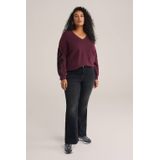 WE Fashion - Dames Sweater - Aubergine - Curve - Regular Fit