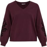 WE Fashion - Dames Sweater - Aubergine - Curve - Regular Fit