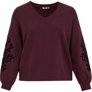WE Fashion - Dames Sweater - Aubergine - Curve - Regular Fit
