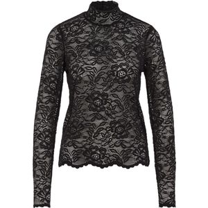 WE Fashion - Kanten Top - Zwart