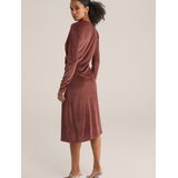 WE Fashion - Midi Velvet Jurk - Bordeauxrood