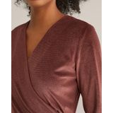 WE Fashion - Midi Velvet Jurk - Bordeauxrood