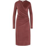 WE Fashion - Midi Velvet Jurk - Bordeauxrood