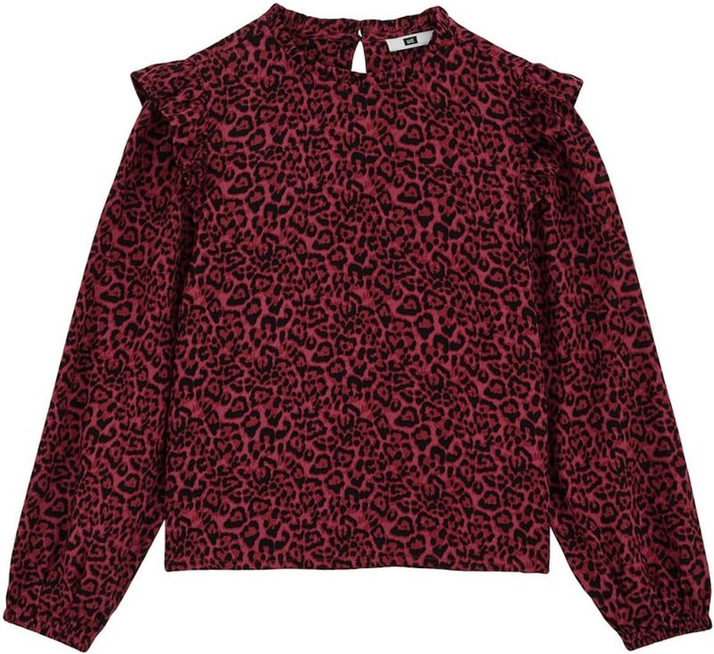WE Fashion - Blouse - Meisjes - Regular Fit - Kraag met Ruches - Lange Mouwen