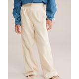 WE Fashion - Broek - Ecru - Wide Leg - Gevoerde Zoom