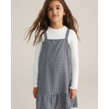 WE Fashion - Jurk - Donkerblauw / Offwhite - Mouwloos - Kort