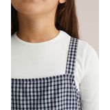 WE Fashion - Jurk - Donkerblauw / Offwhite - Mouwloos - Kort