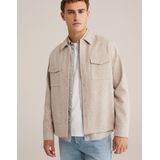 WE Fashion - Overshirt - Beige - Boxy Fit - Klassieke Kraag