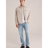 WE Fashion - Overshirt - Beige - Boxy Fit - Klassieke Kraag