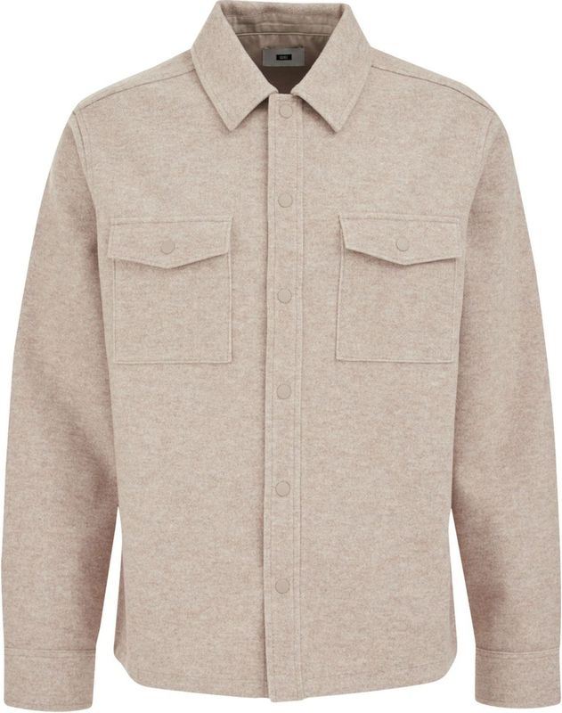 WE Fashion - Overshirt - Beige - Boxy Fit - Klassieke Kraag