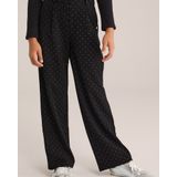 WE Fashion - Broek - Zwart/Wit - Gestippeld - Gerecycled Materiaal - Loosefit