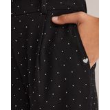 WE Fashion - Broek - Zwart/Wit - Gestippeld - Gerecycled Materiaal - Loosefit