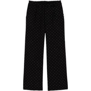 WE Fashion - Broek - Zwart/Wit - Gestippeld - Gerecycled Materiaal - Loosefit