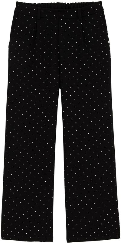 WE Fashion - Broek - Zwart/Wit - Gestippeld - Gerecycled Materiaal - Loosefit