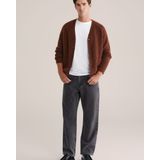 WE Fashion - Loose Fit Jeans - Donkergrijs - Vijf Zakken - Wijde Pijpen