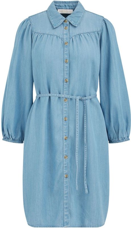 WE Fashion - Blue Ridge - Blousejurk - Lichtblauw - Lyocell - Lange Mouwen