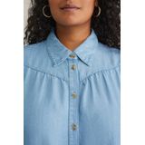 WE Fashion - Curve - Denim Blousejurk - Light Blue Denim