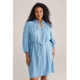 WE Fashion - Curve - Denim Blousejurk - Light Blue Denim