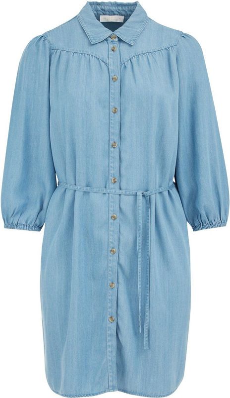 WE Fashion - Curve - Denim Blousejurk - Light Blue Denim