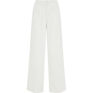 WE Fashion - Bandplooibroek - Offwhite - Corduroy - High Waist - Wide Leg