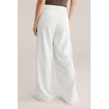 WE Fashion - Bandplooibroek - Offwhite - Corduroy - High Waist - Wide Leg