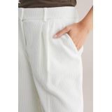 WE Fashion - Bandplooibroek - Offwhite - Corduroy - High Waist - Wide Leg