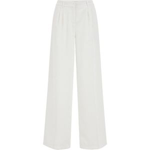 WE Fashion - Bandplooibroek - Offwhite - Corduroy - High Waist - Wide Leg