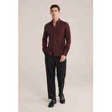 WE Fashion - Heren tall fit Overhemd - Rood - Piquéjersey - Katoen