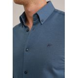 WE Fashion - Heren tall fit Overhemd - Grijsblauw - Piquéjersey - Katoen