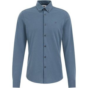 WE Fashion - Heren tall fit Overhemd - Grijsblauw - Piquéjersey - Katoen