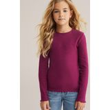 WE Fashion - T-shirt - Lichtpaars - Ribstof - Katoen