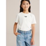 WE Fashion - T-shirt - Ecru - Regular Fit - Katoen