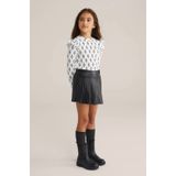 WE Fashion - Shirt - Zwart/Wit - Lange Mouw - Normale Pasvorm