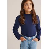WE Fashion - Shirt - Marine - Lange Mouw - Normale Pasvorm