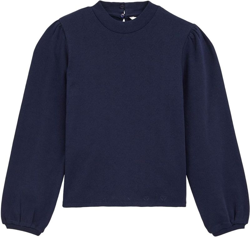 WE Fashion - Shirt - Marine - Lange Mouw - Normale Pasvorm