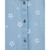 WE Fashion - Blue Ridge Blouse - Medium Blue Denim - Lange Pofmouwen