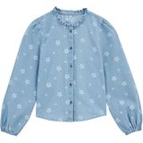 WE Fashion - Blue Ridge Blouse - Medium Blue Denim - Lange Pofmouwen