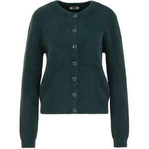 WE Fashion - Gebreid Vest - Donkergroen