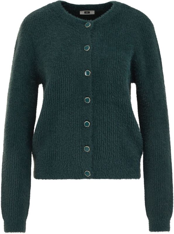 WE Fashion - Gebreid Vest - Donkergroen