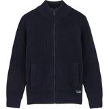 WE Fashion - Gebreid Vest - Marine - Lange Mouw - Ritssluiting