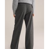 WE Fashion - Wide Leg Broek - Grijs - Met Wol - Krijtstreep
