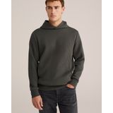 WE Fashion - Hoodie - Donkergroen - Rib Gebreid