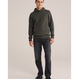 WE Fashion - Hoodie - Donkergroen - Rib Gebreid