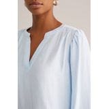WE Fashion - Top - Lichtblauw - V-hals - Rechte Mouwen
