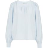 WE Fashion - Top - Lichtblauw - V-hals - Rechte Mouwen