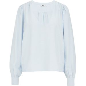 WE Fashion - Top - Lichtblauw - V-hals - Rechte Mouwen